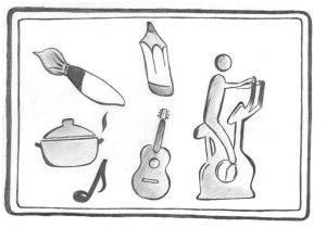Na ilustracji są symbole w ramce